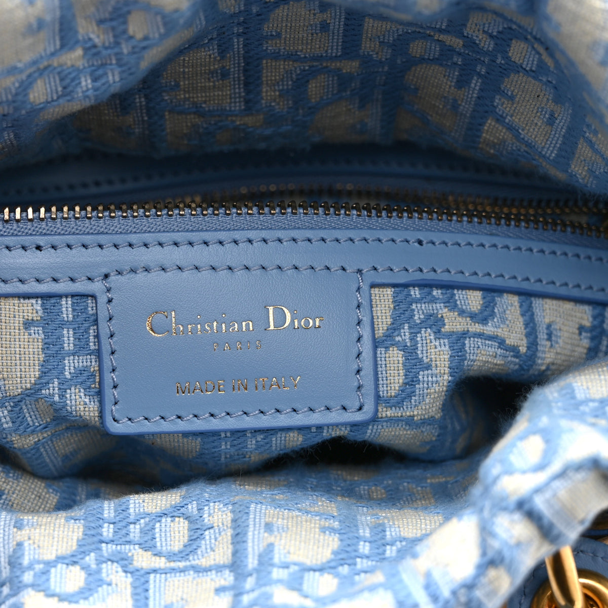 Wicker Oblique Medium Lady Dior Bag Cornflower Blue