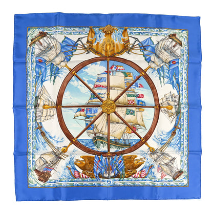Hermes Silk Vive Le Vent Scarf 90 Bleu 1 of 4