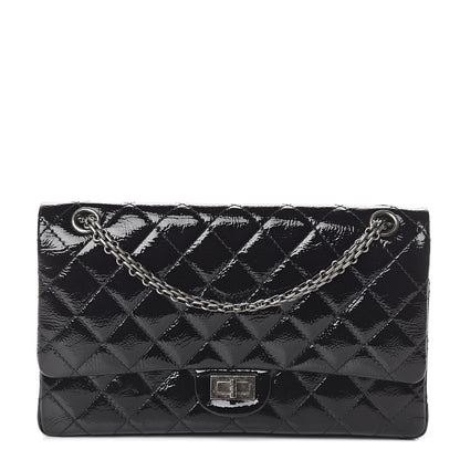 Chanel Distressed Patent Quilted 2.55 Reissue 226 Flap Black 1 of 8