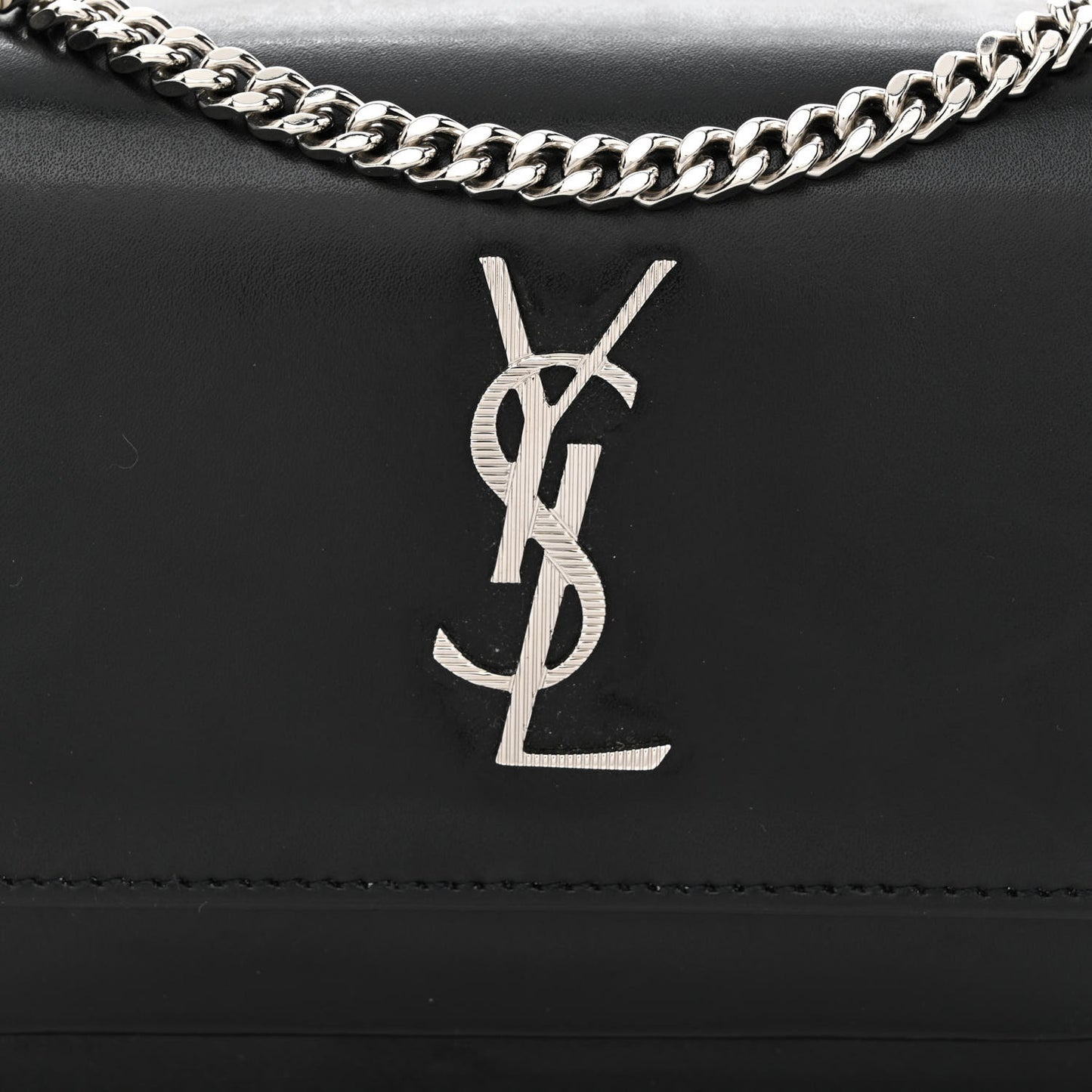 Calfskin Monogram Sunset Chain Wallet Black