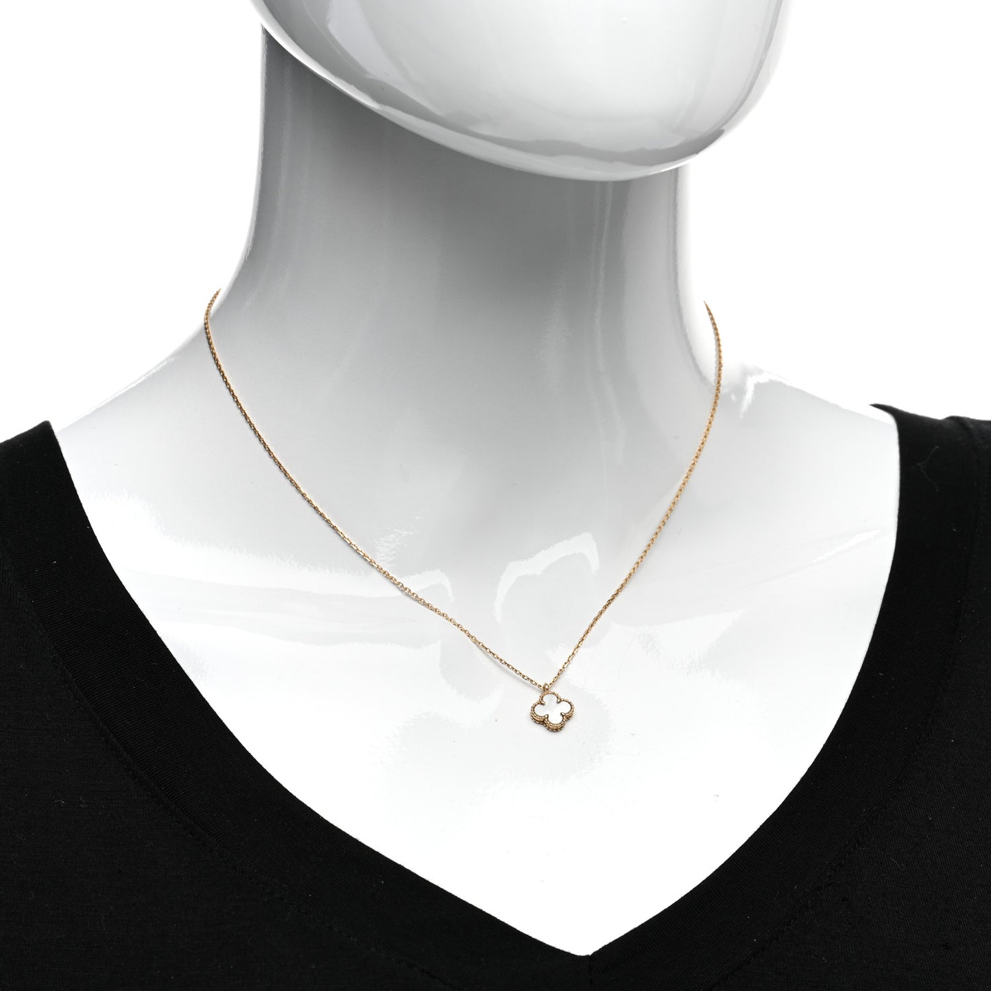 18K Yellow Gold Mother of Pearl Sweet Alhambra Pendant Necklace