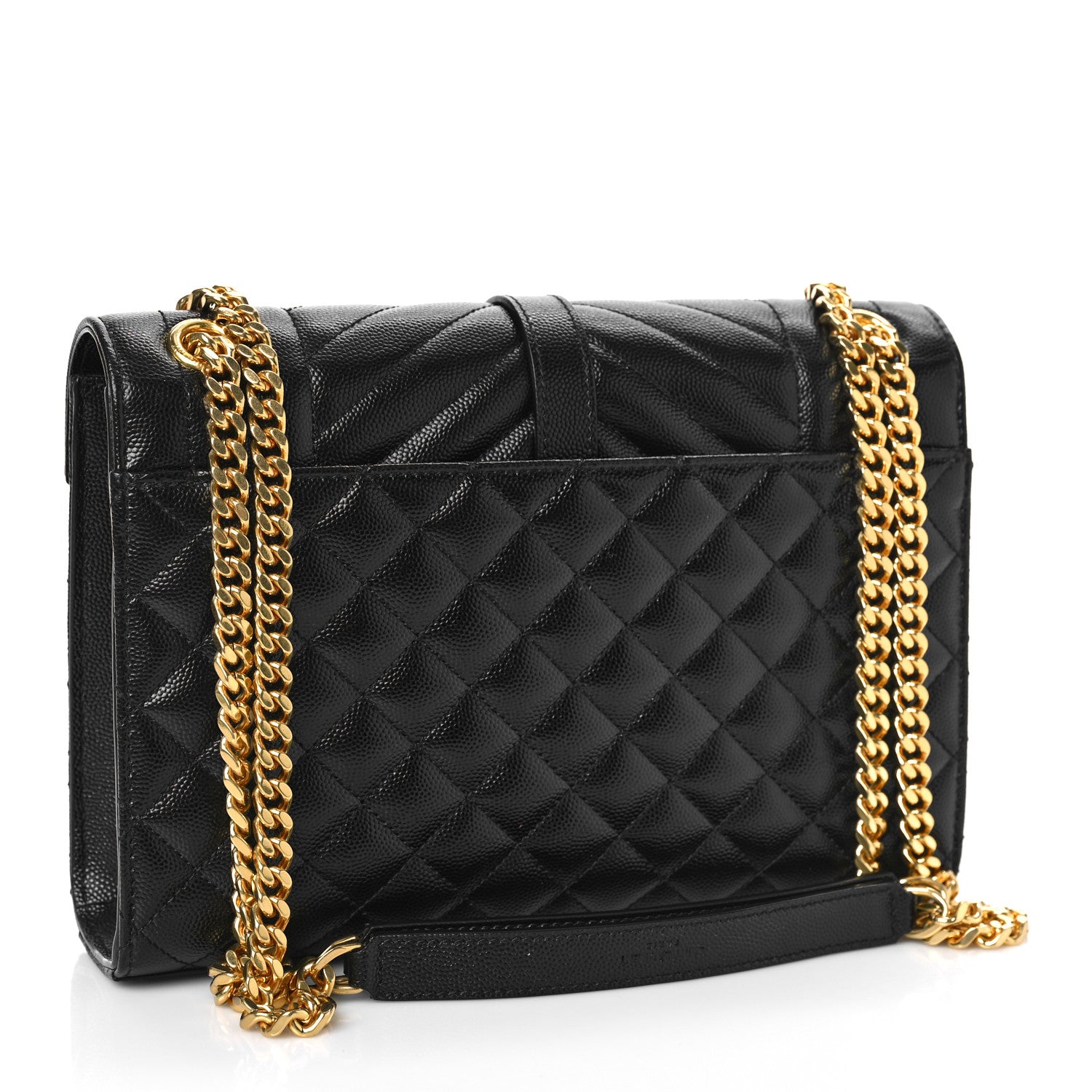 Saint Laurent Grain De Poudre Textured Mixed Matelasse Triquilt Medium Monogram Satchel Black 3 of 9