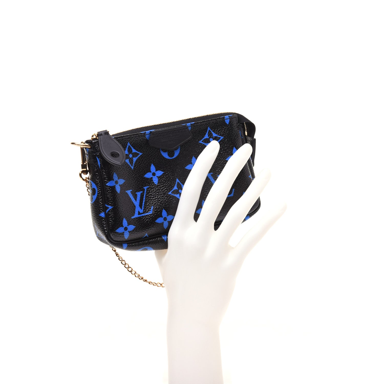 Louis Vuitton Colored Monogram Mini Pochette Accessories Blue Black 2 of 10