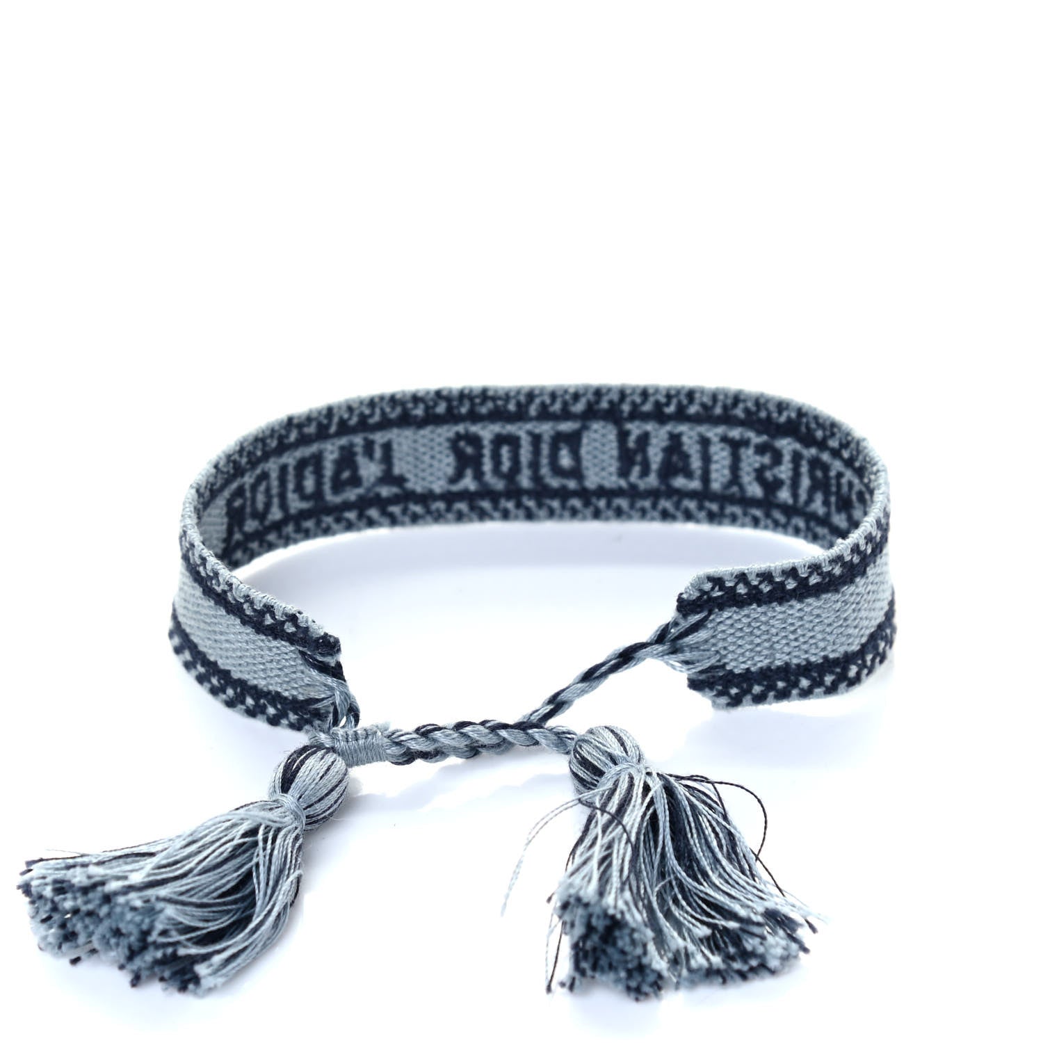 Christian Dior Woven Cotton J'Adior Friendship Bracelet Gray 2 of 5