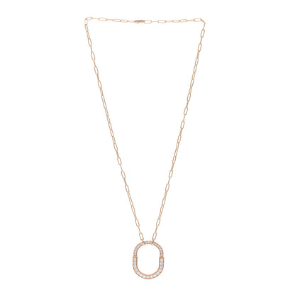 Tiffany 18K Rose Gold Diamond Medium Lock Pave Pendant Necklace 3 of 5
