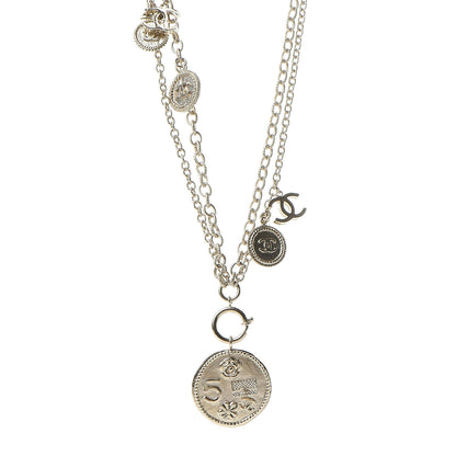 Chanel CC Coco Camellia Coin Necklace Gold 1 of 5