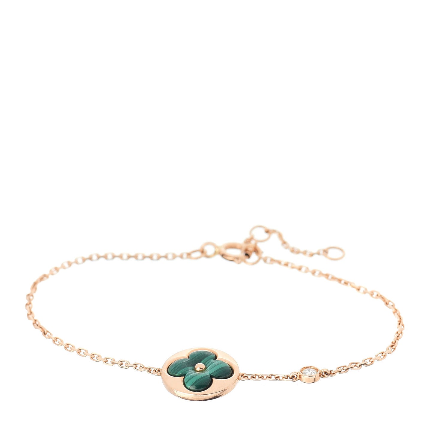 18K Pink Gold Diamond Malachite Blossom BB Sun Bracelet