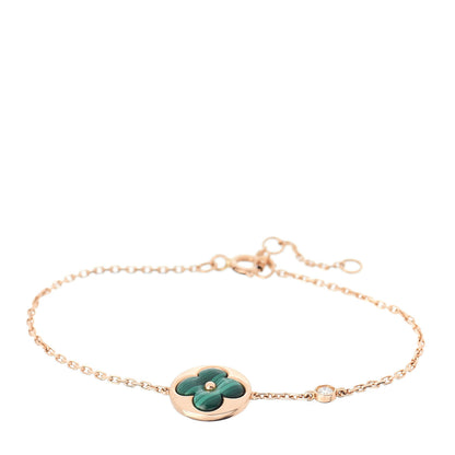 Louis Vuitton 18K Pink Gold Diamond Malachite Blossom BB Sun Bracelet 1 of 4