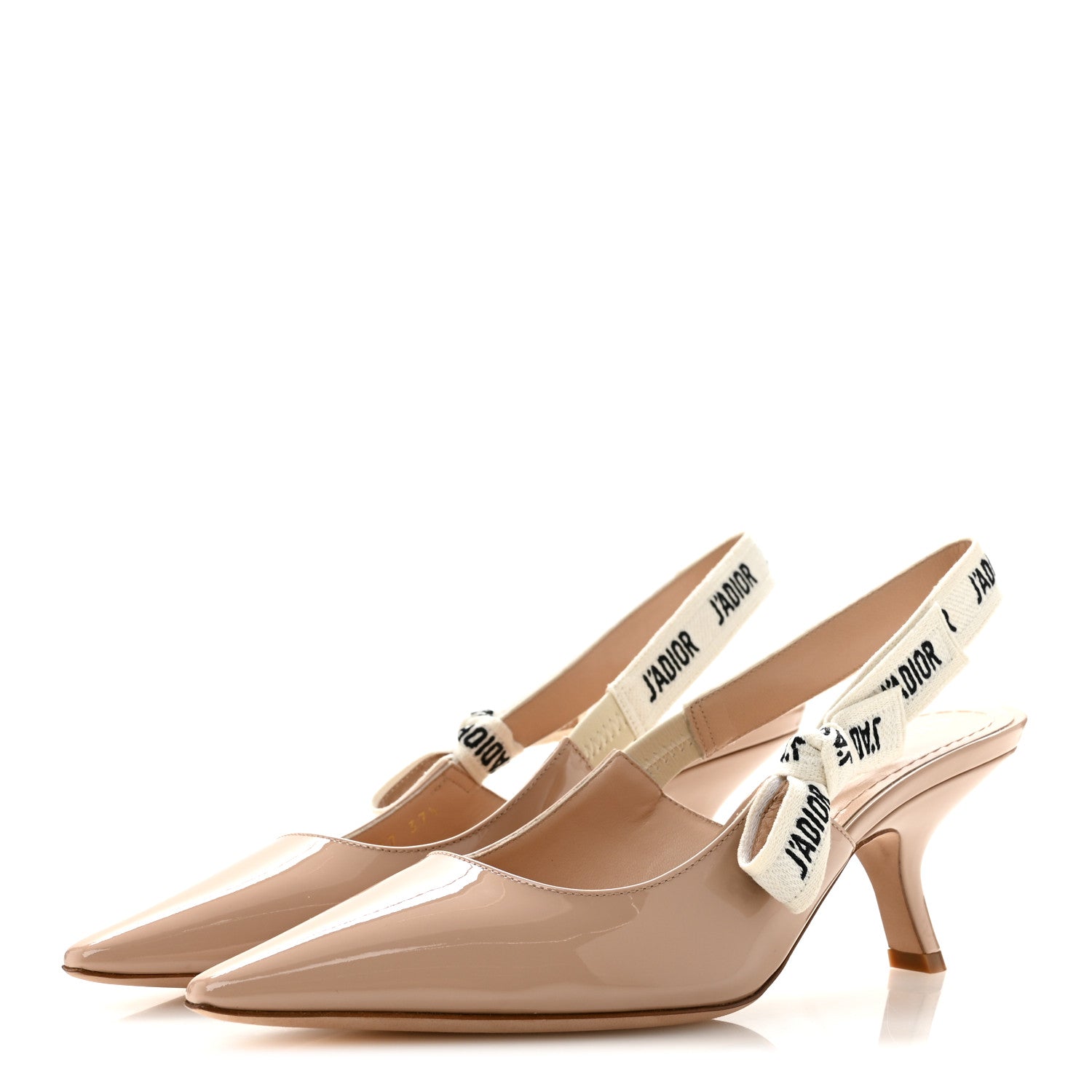 Christian Dior Patent Ribbon J'Adior Slingback 65mm Pumps 37.5 Nude 4 of 10