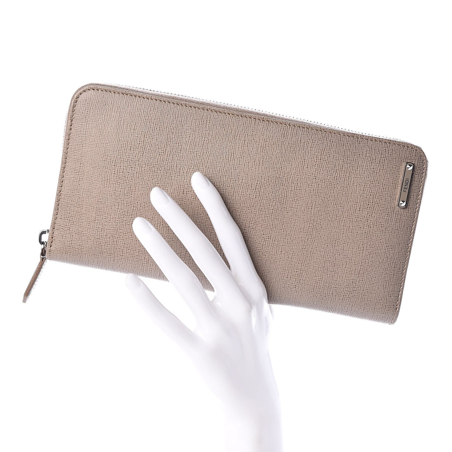 Vitello Elite Zip Around Wallet Tortora