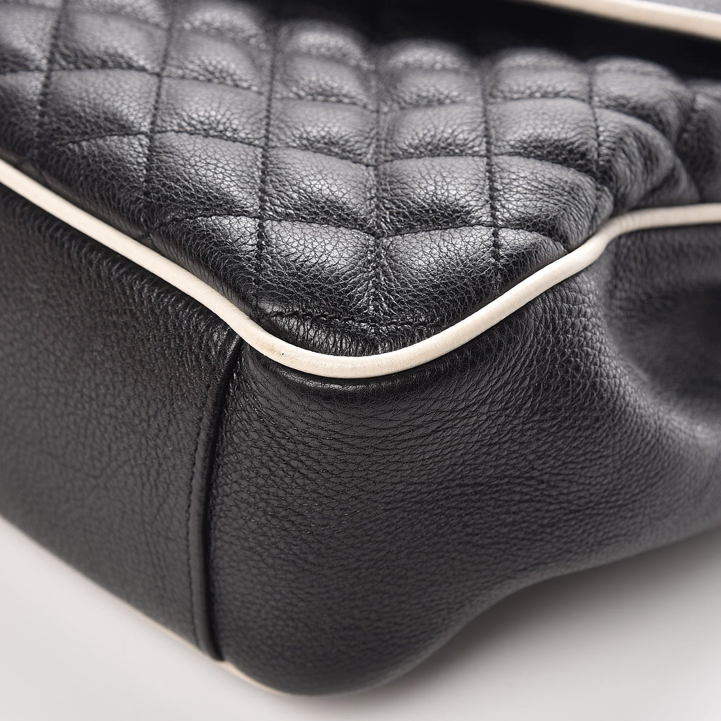 Calfskin Mixed Matelasse Triquilt Large Monogram Envelope Satchel Black White