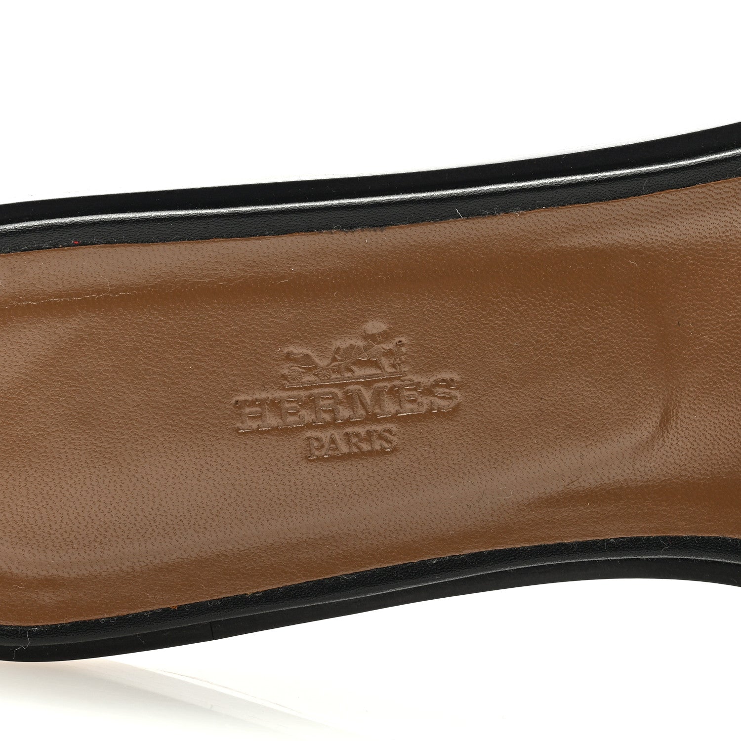 Hermes Box Calfskin Oran Sandals 39 Black 7 of 7