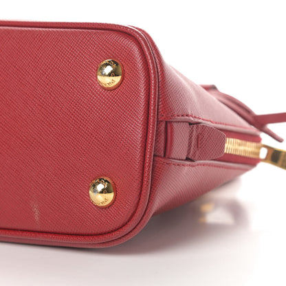 Prada Saffiano Lux Mini Promenade Tote Fuoco 9 of 11
