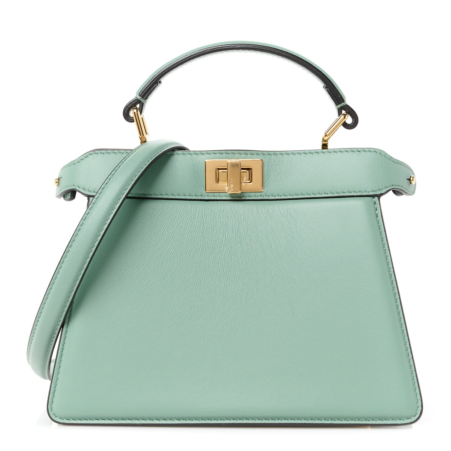 Fendi Shiny Nappa Petite Peekaboo I SEE U Satchel Menta 1 of 12