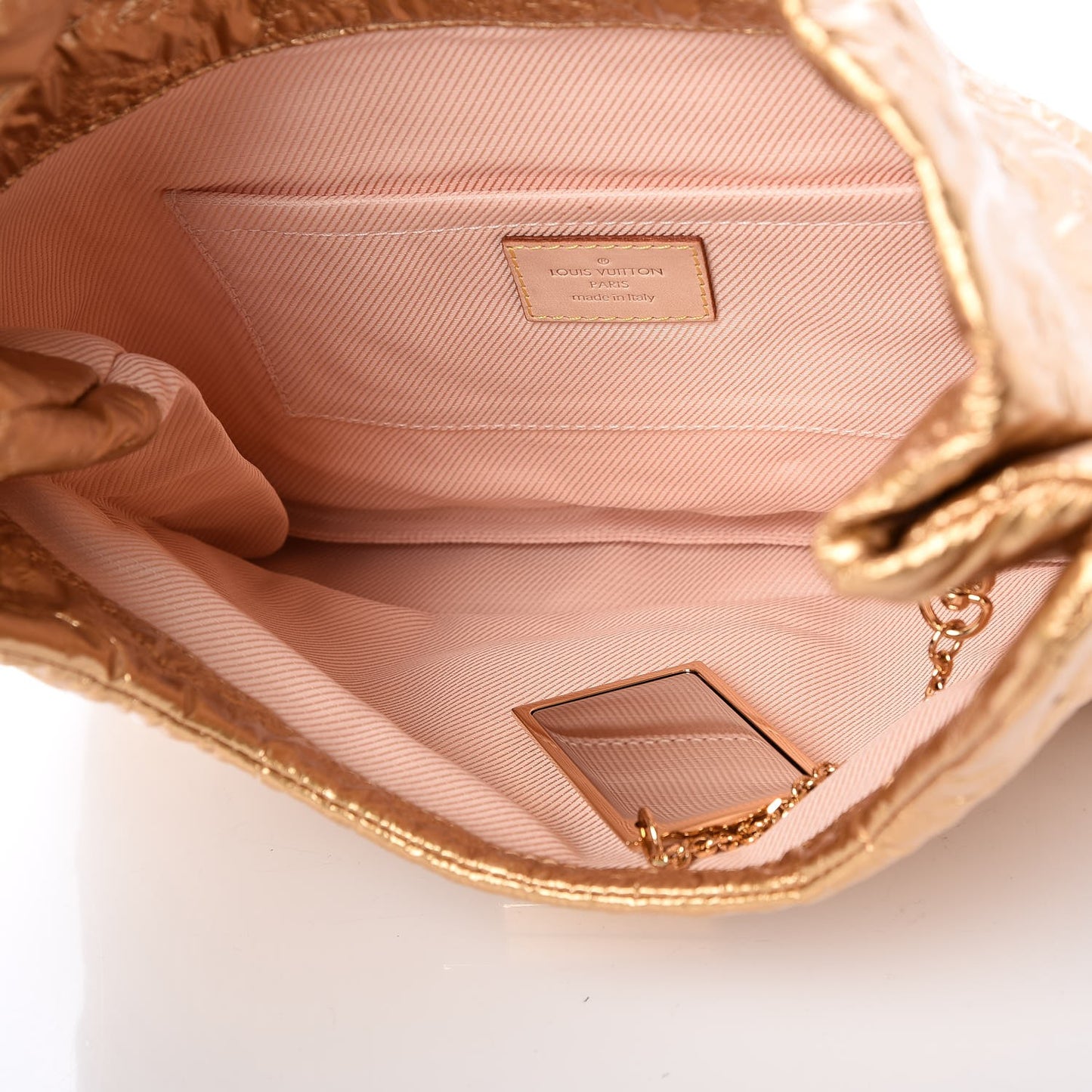 Jacquard Quilted Monogram Altair Clutch Gold