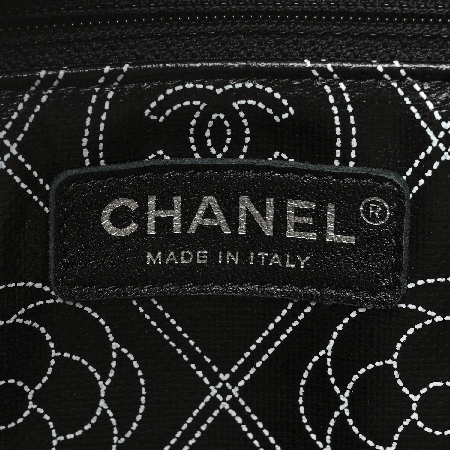 Chanel Coated Canvas Camellia Medium Shopping Tote Black Beige 6 of 9