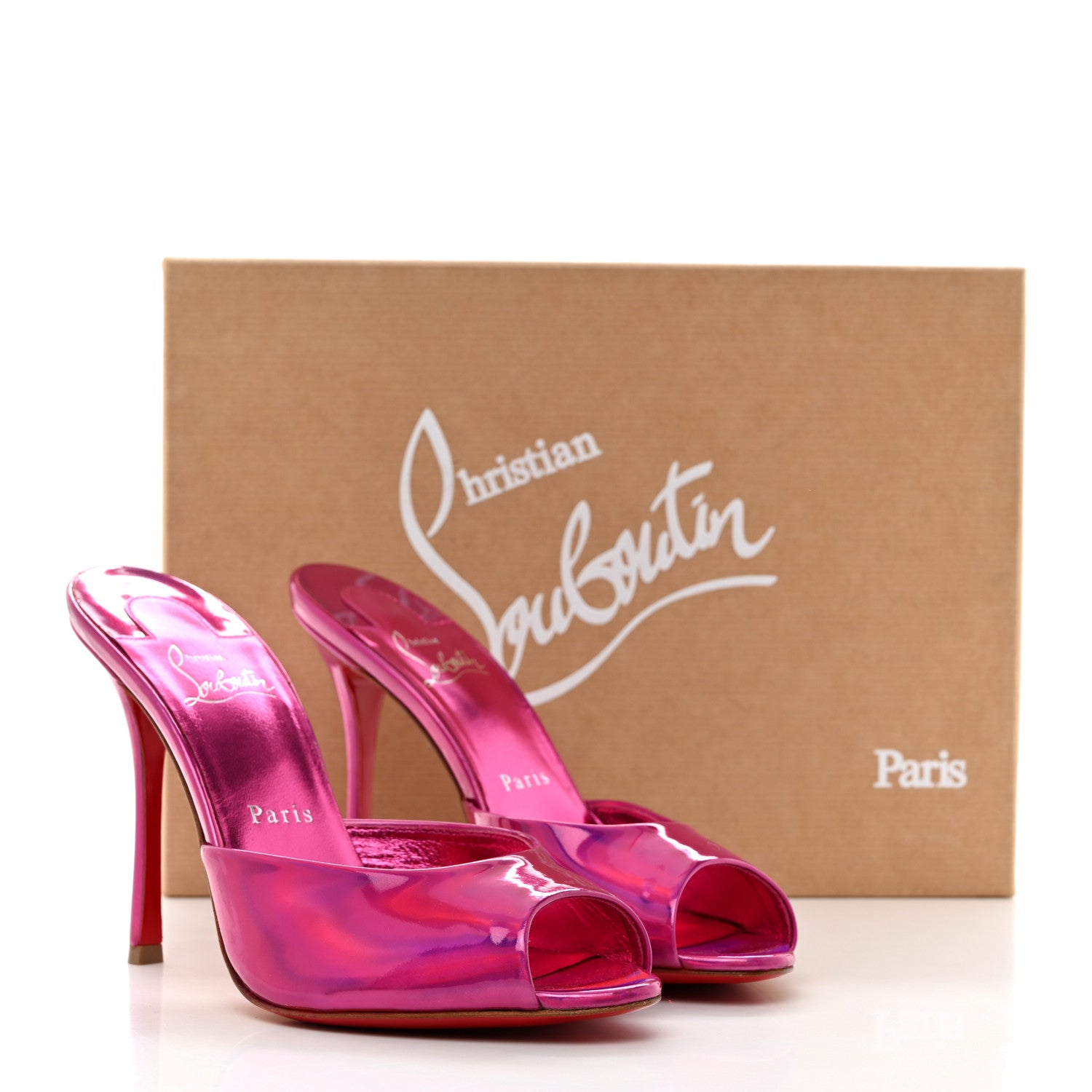 Christian Louboutin Patent Psychic Me Dolly 100 Sandals 38 Fuxia 8 of 8