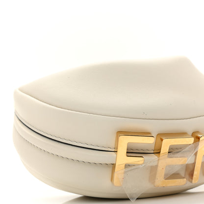 Fendi Vitello Grace Matte Nano Fendigraphy Hobo Charm White Ice 9 of 11
