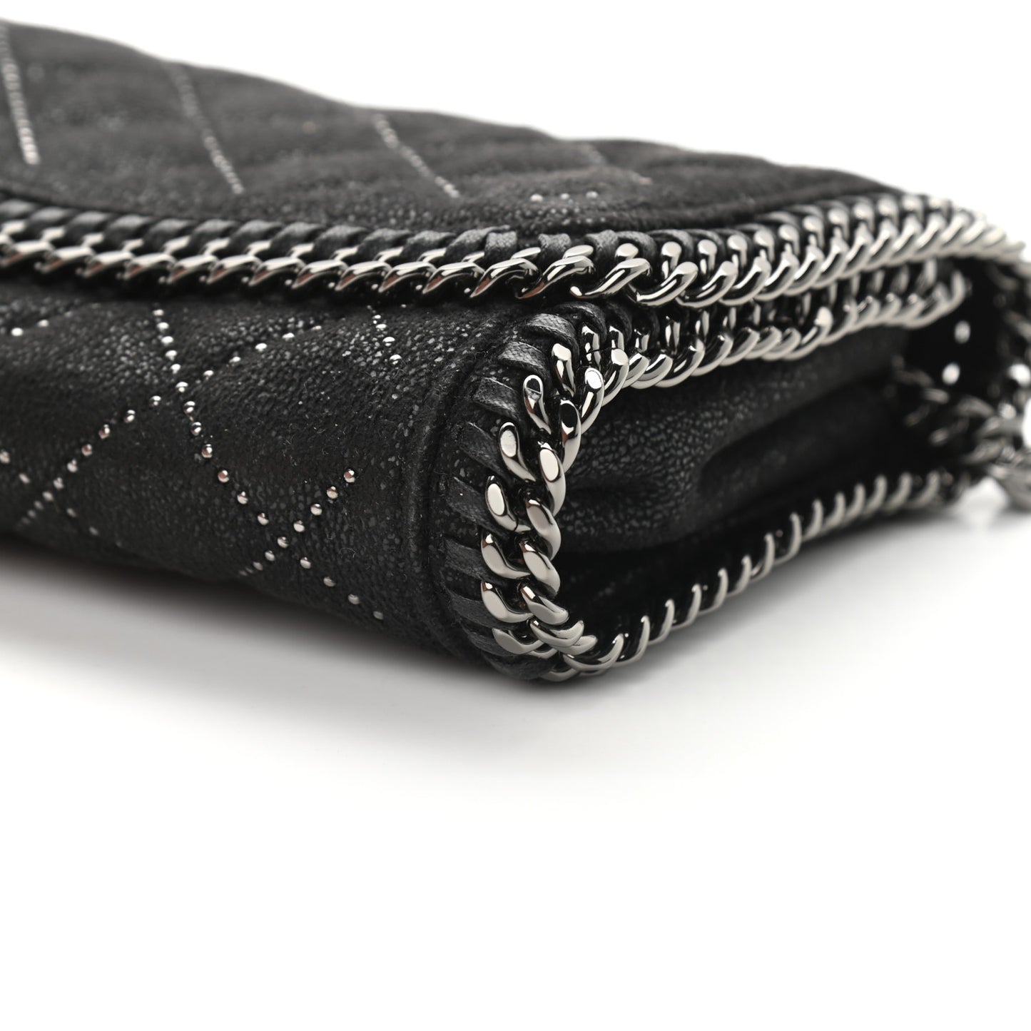 Shaggy Deer Quilted Studded Falabella Crossbody Black