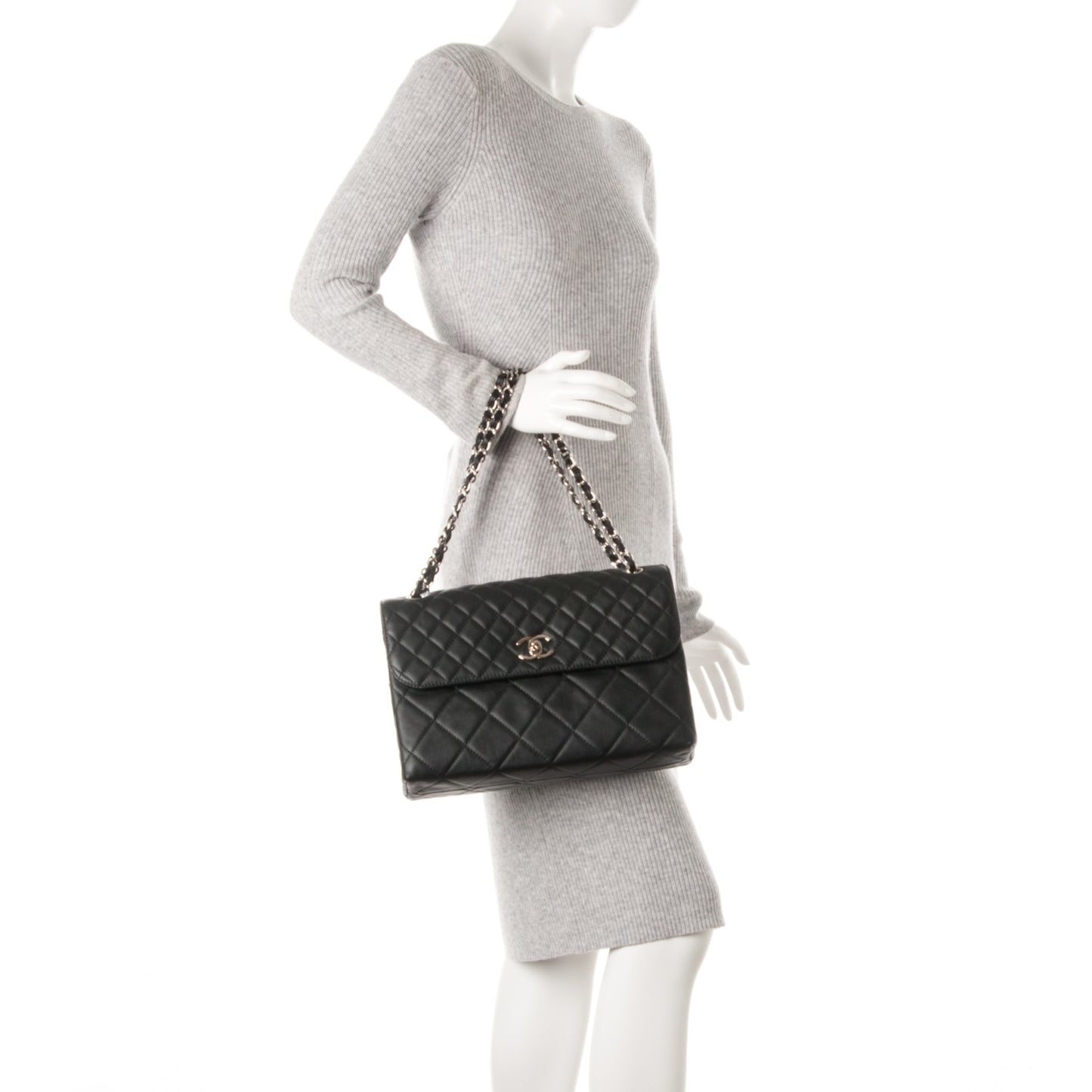 Calfskin Quilted In The Business Flap Bag Black