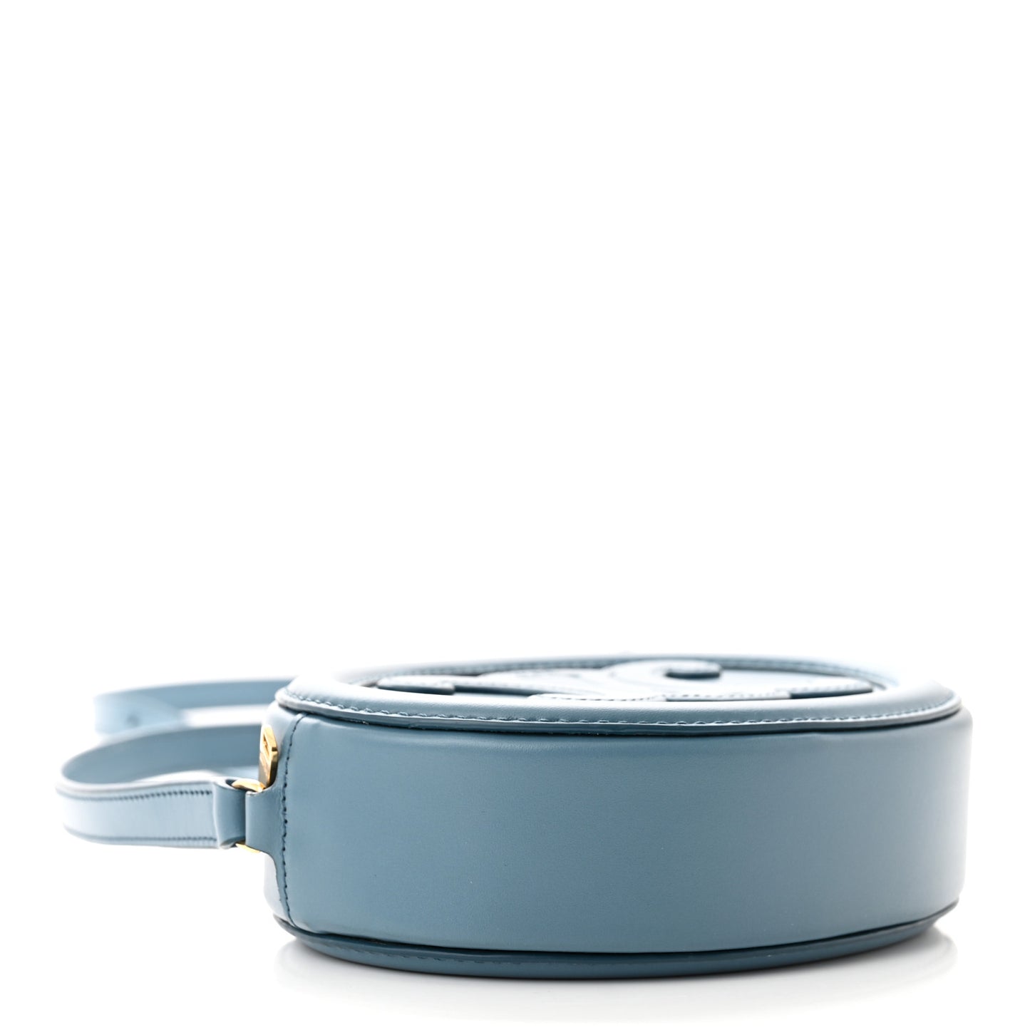 Smooth Calfskin Cuir Small Triomphe Oval Crossbody Purse Denim