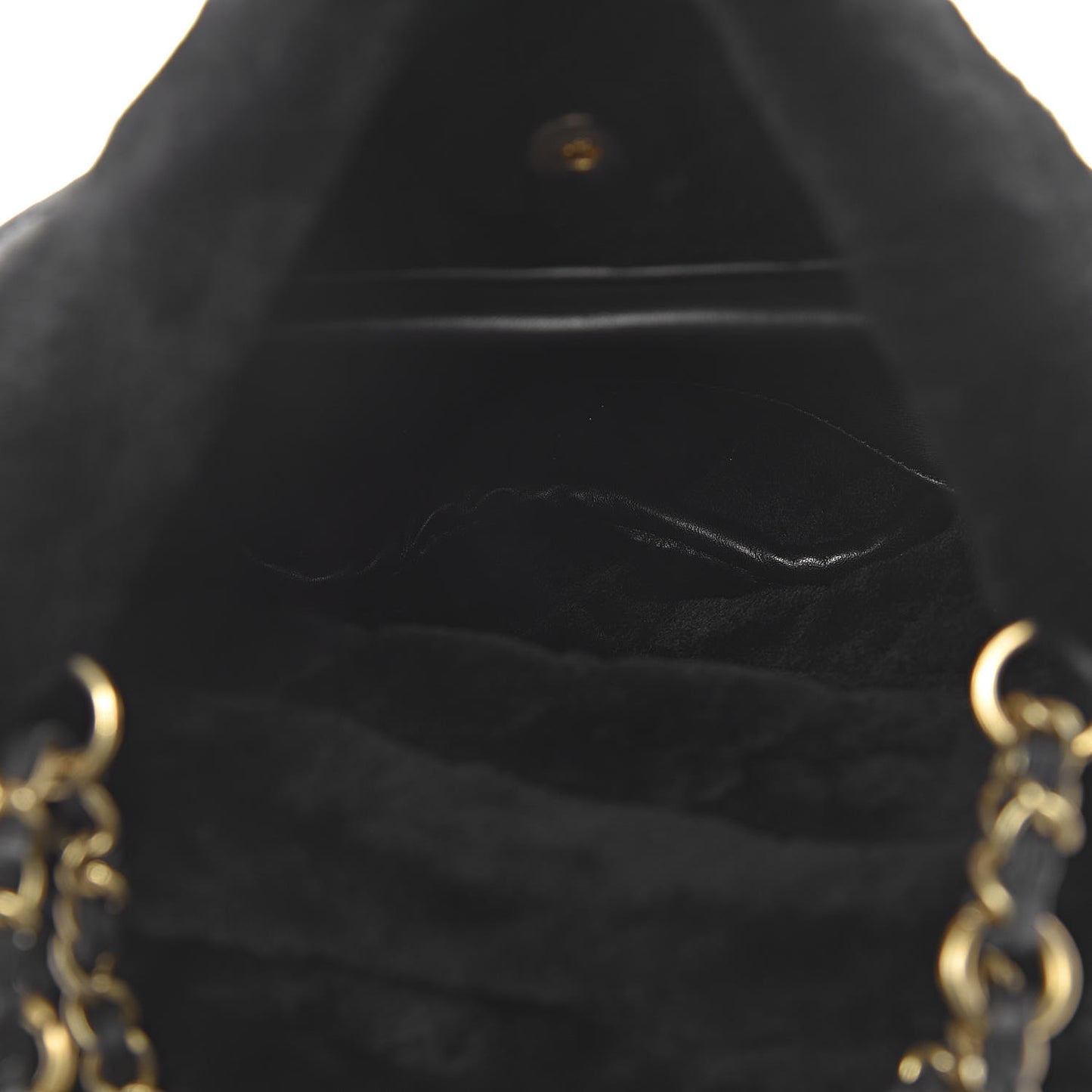 Lambskin Shearling Quilted CC Backpack Black