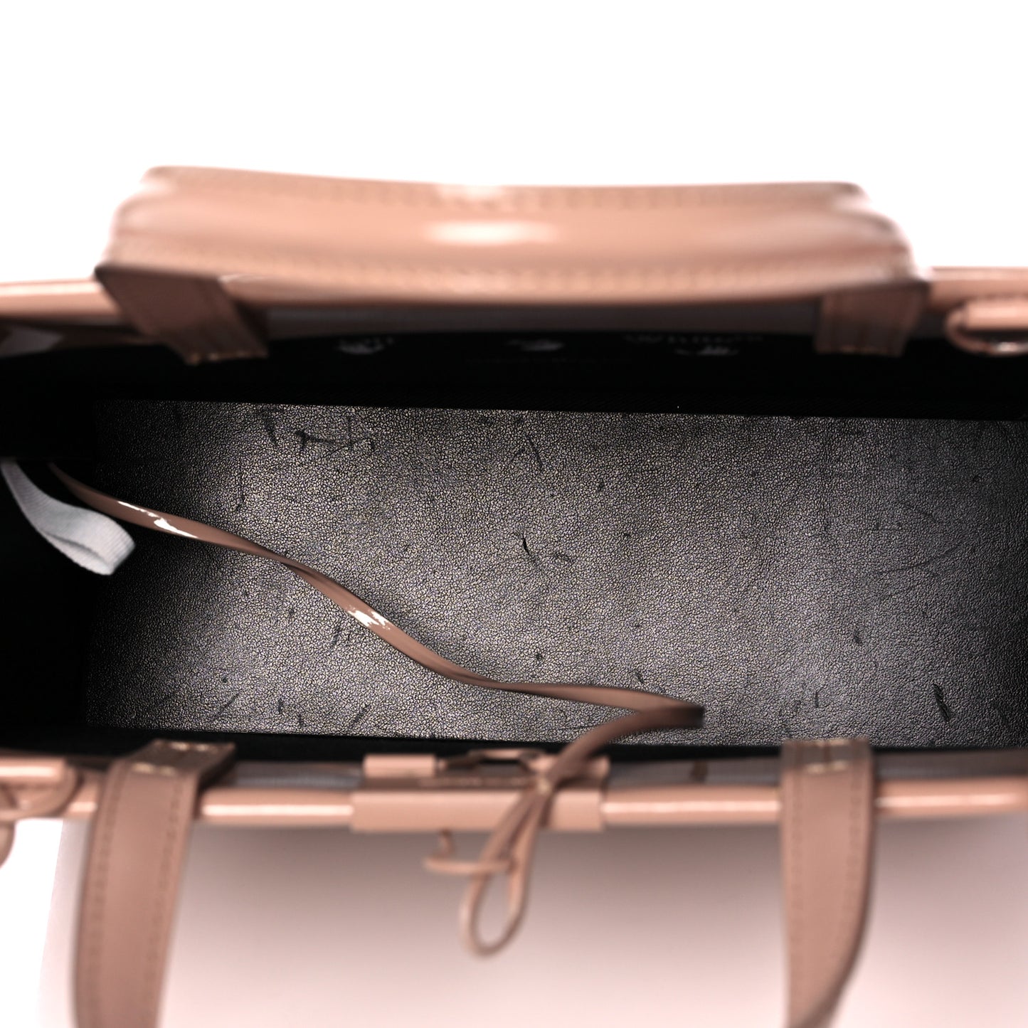 Patent Mini Box Bag Nude Beige