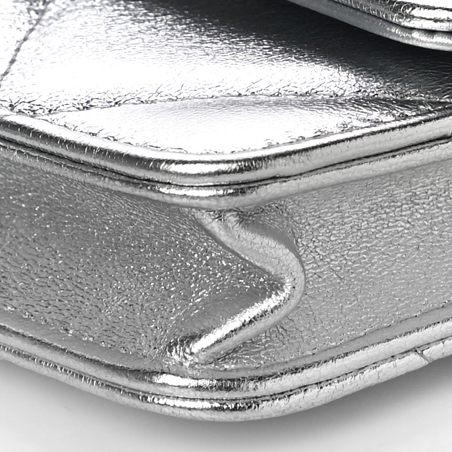 Chanel Metallic Lambskin Quilted Chanel 19 Flap Purse Vanity With Chain Silver 11 of 11