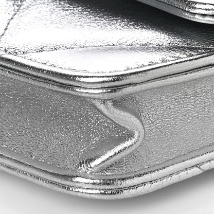 Chanel Metallic Lambskin Quilted Chanel 19 Flap Purse Vanity With Chain Silver 11 of 11