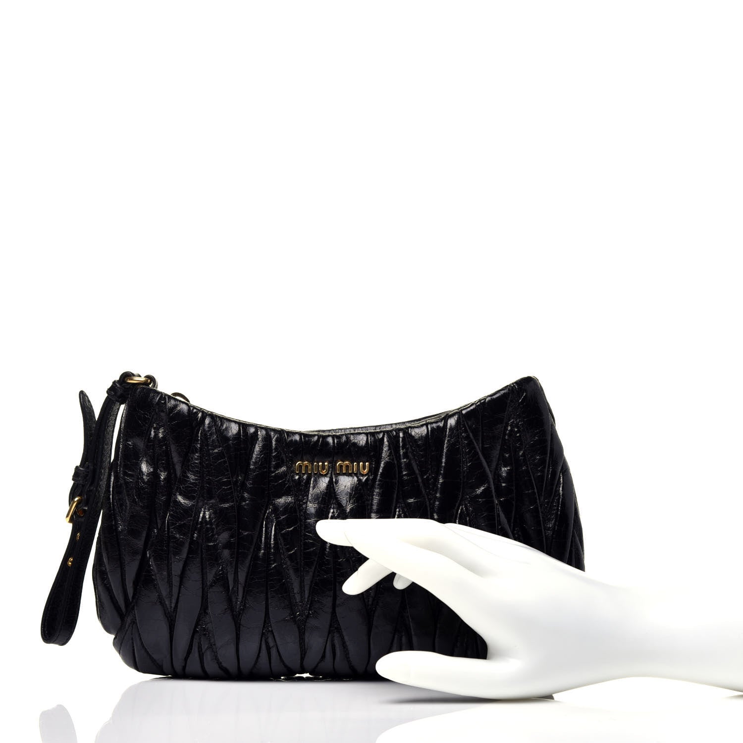 Miu Miu Matelasse Lux Wristlet Clutch Black 2 of 9