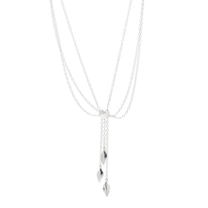 Tiffany Sterling Silver Three Leaf Drop Pendant Necklace 1 of 4