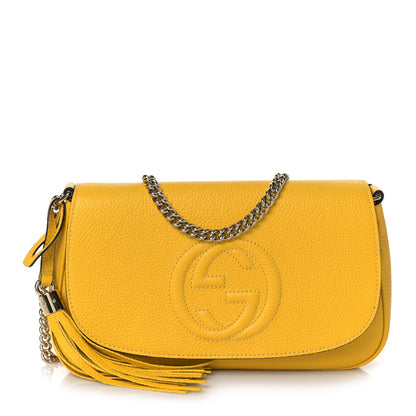 Gucci Cellarius Calfskin Medium Soho Flap Crossbody New Buttercup 1 of 9