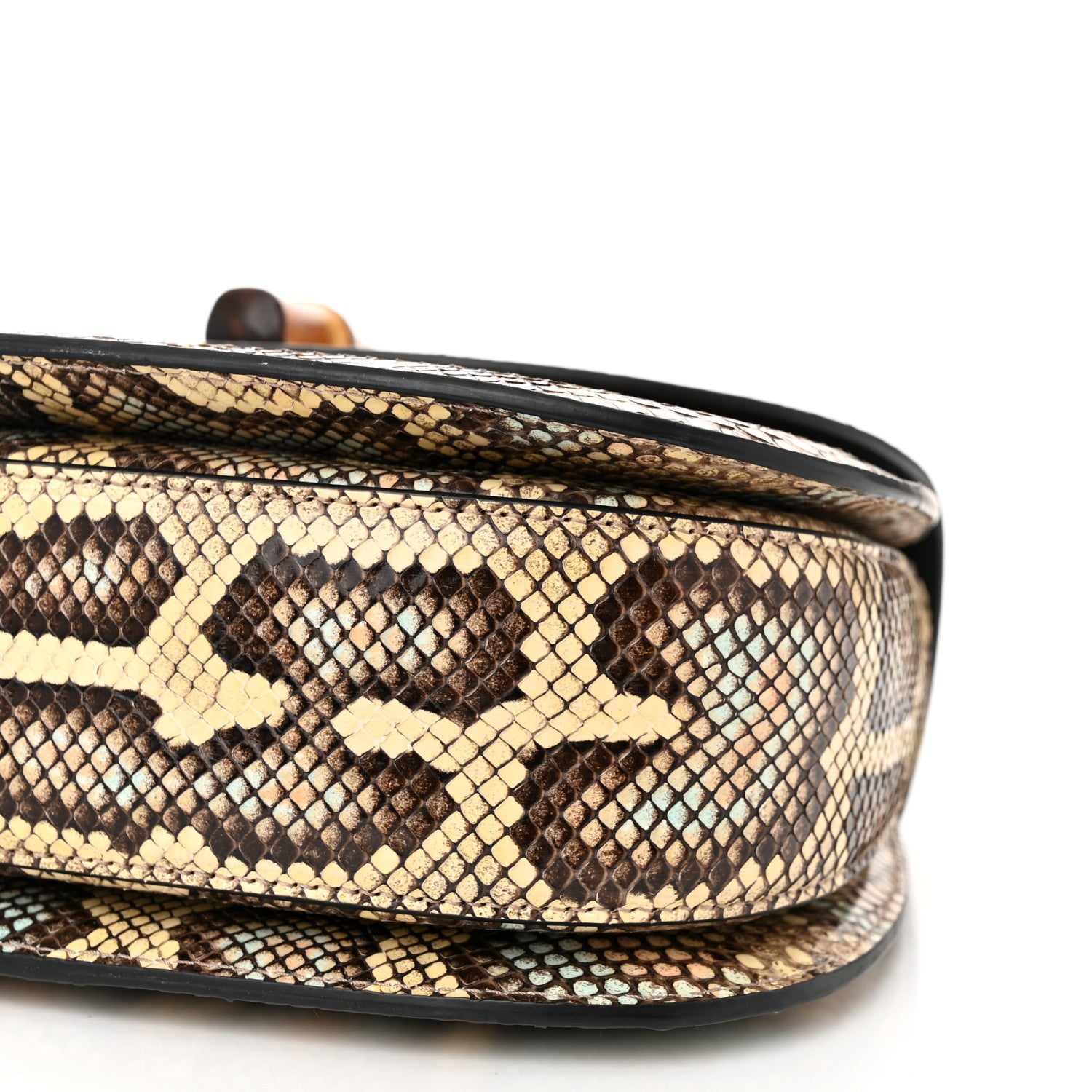 Gucci GG Supreme Snakeskin Medium Bamboo 1947 Top Handle Bag Beige 10 of 10