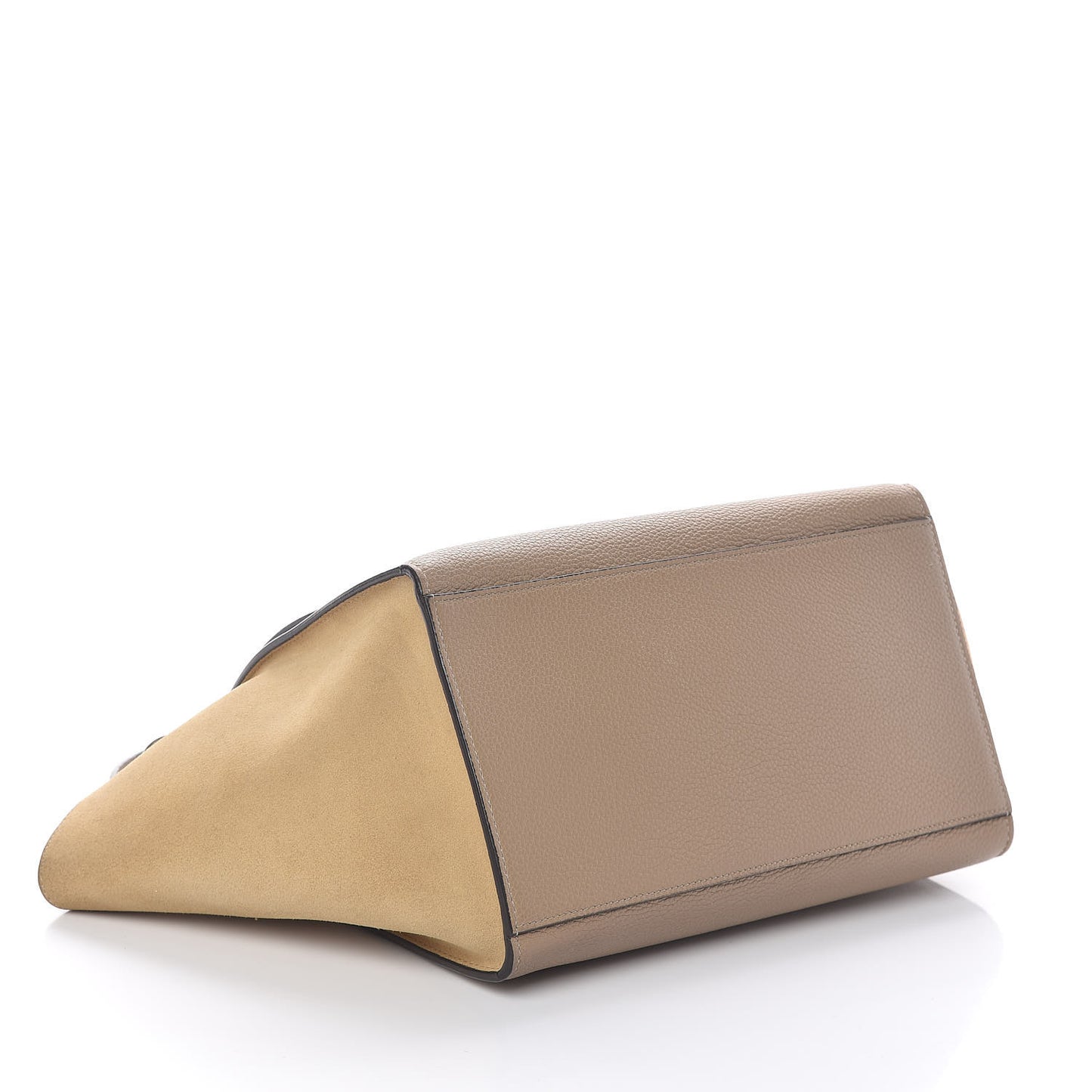 Drummed Calfskin Suede Medium Trapeze Dune