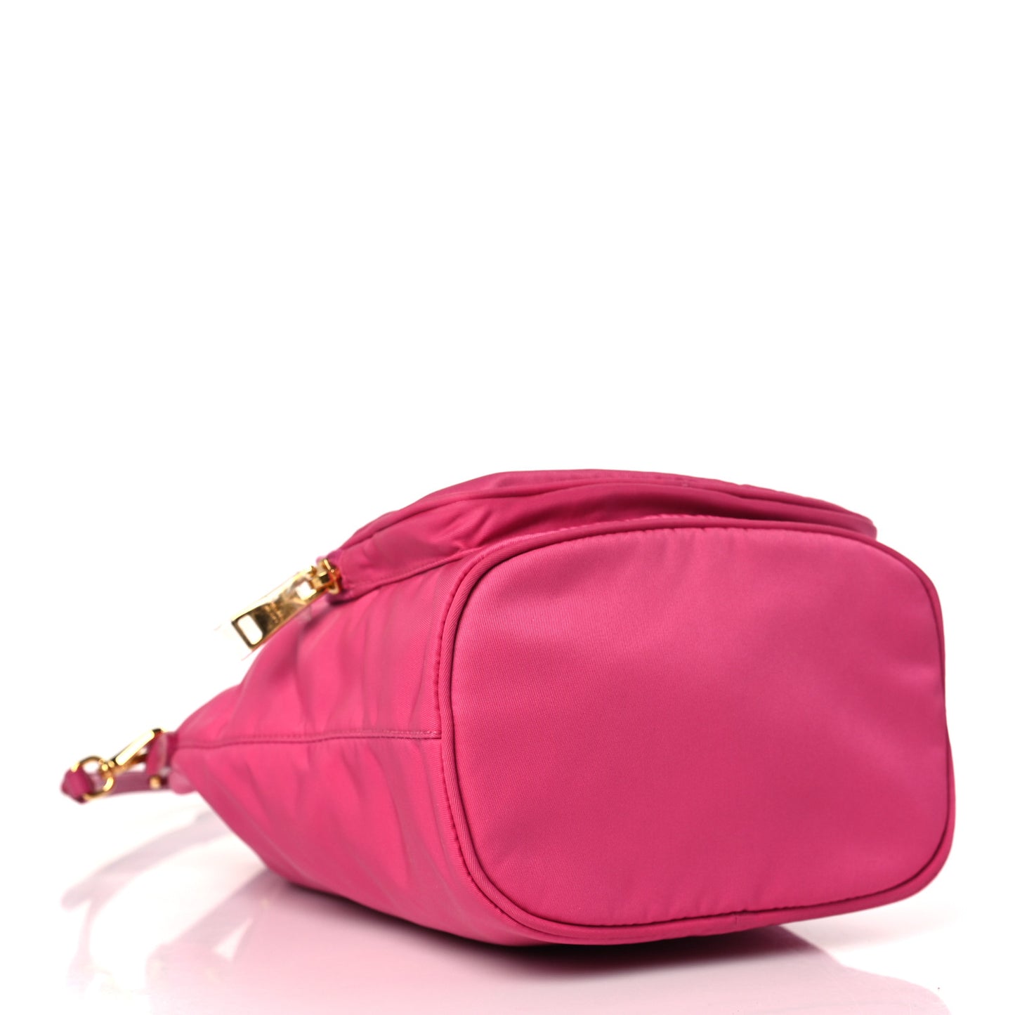 Saffiano Tessuto Nylon Mini Bucket Crossbody Bag Pink