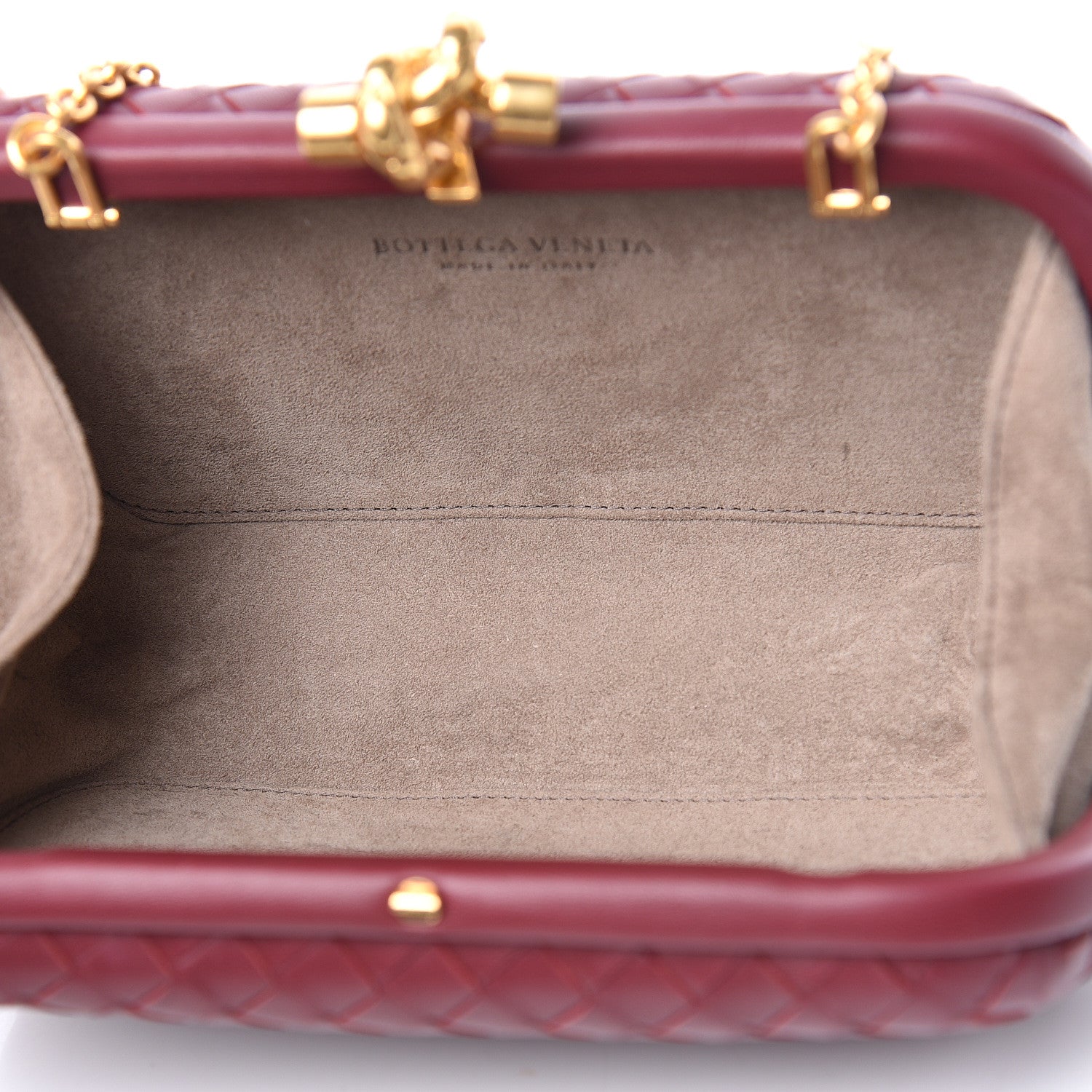 Bottega Veneta Nappa Intrecciato Chain Knot Clutch Bordeaux 6 of 9