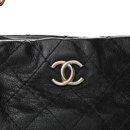 Chanel Glazed Calfskin On The Road Hobo Black 8 of 9
