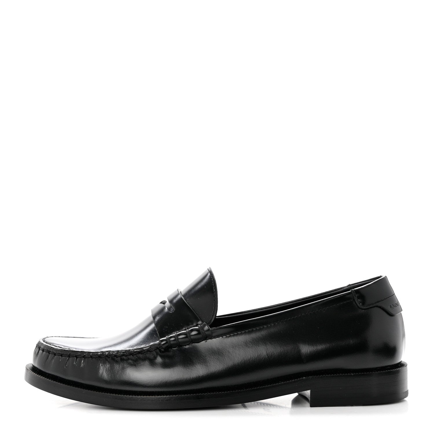 Saint Laurent Calfskin Penny Loafers 37.5 Black 1 of 9