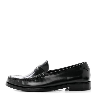 Saint Laurent Calfskin Penny Loafers 37.5 Black 1 of 9