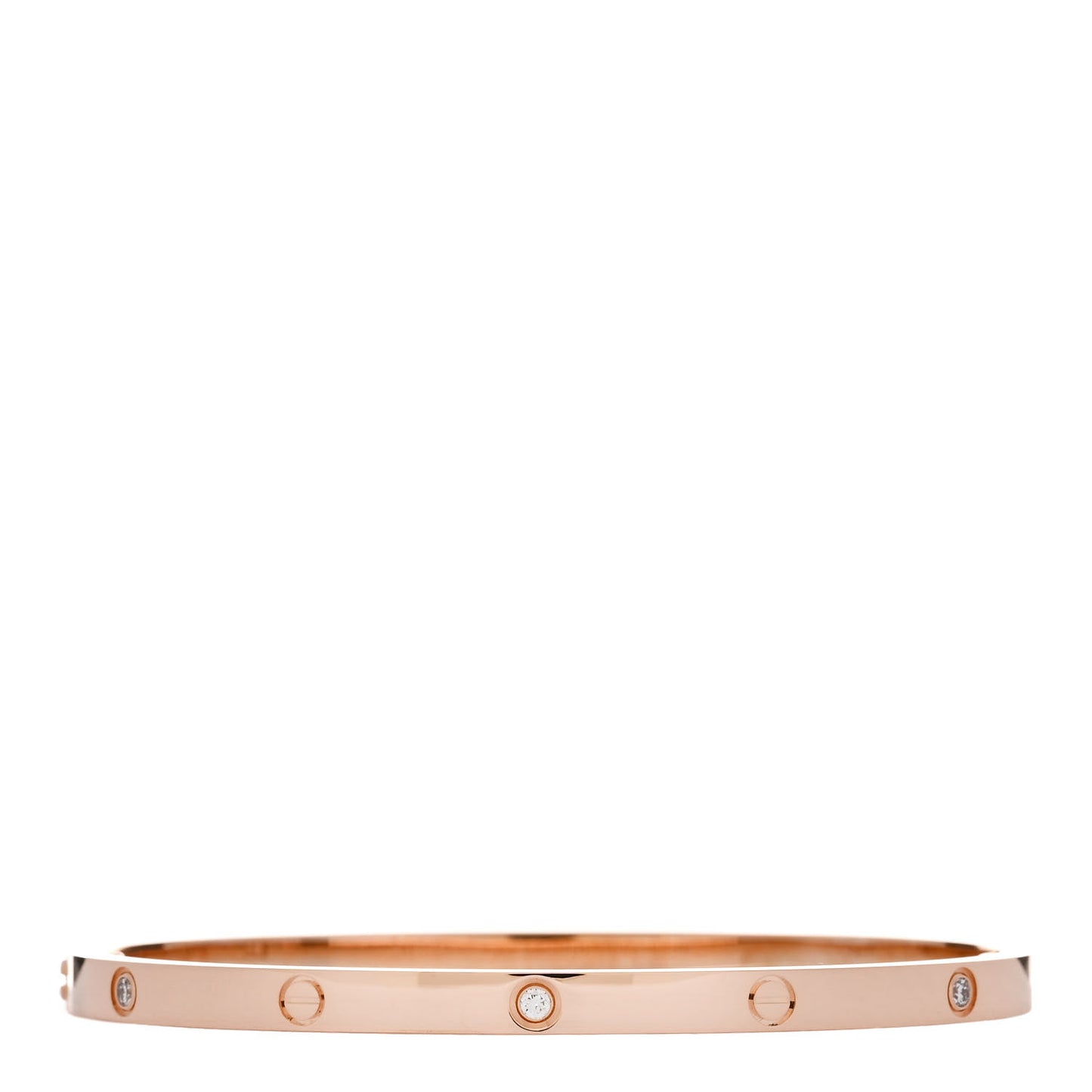 18K Pink Gold 6 Diamond Small LOVE Bracelet 16