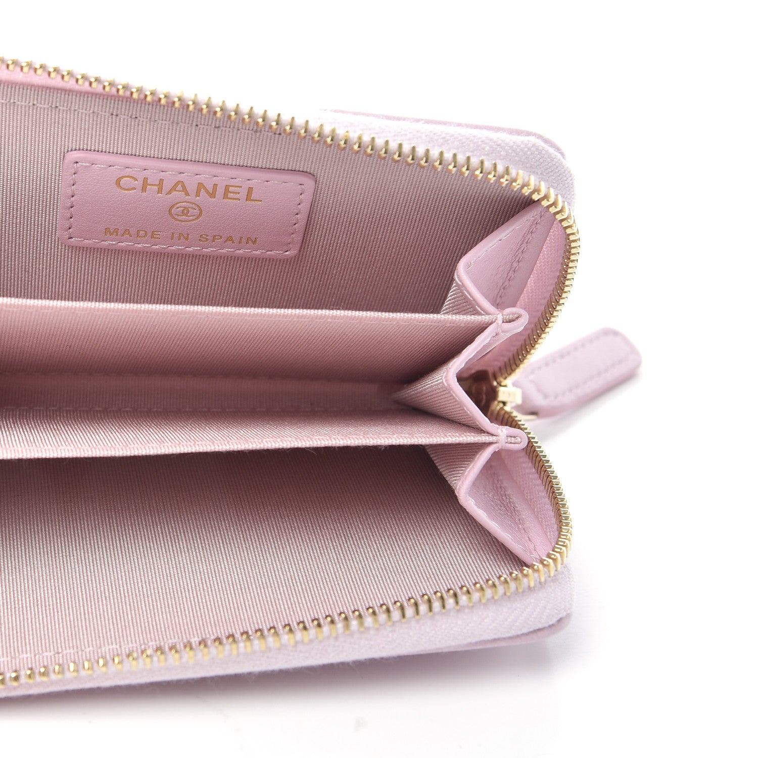 Chanel Lambskin Quilted Chanel 19 Zip Around Coin Purse Wallet Light Pink 5 of 8