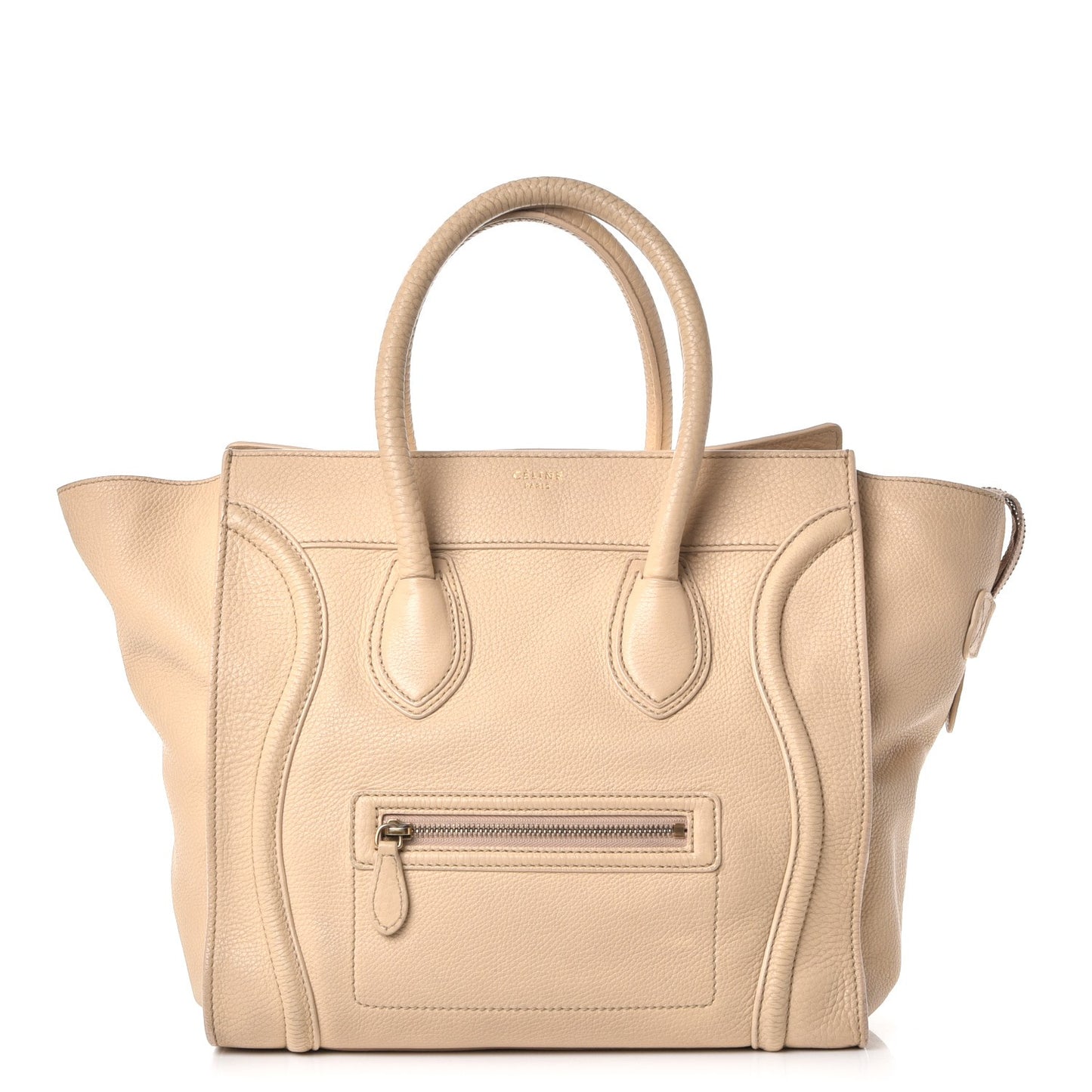 Pebbled Calfskin Mini Luggage Cream