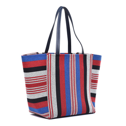 Celine Textile Striped Small Horizontal Cabas Phantom Navy Blue 3 of 8
