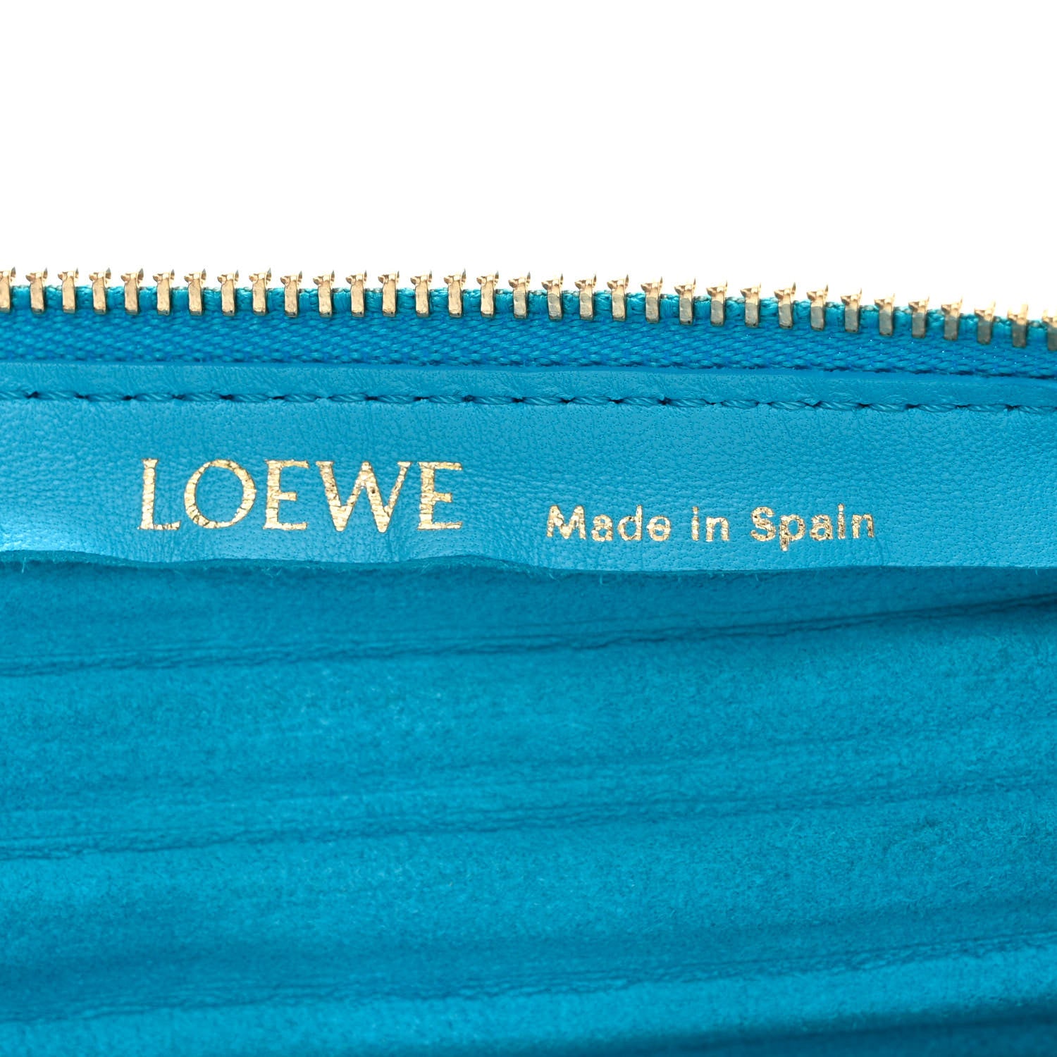 Loewe Lambskin Pleated Bracelet Pouch Shoulder Bag Turquoise 6 of 11