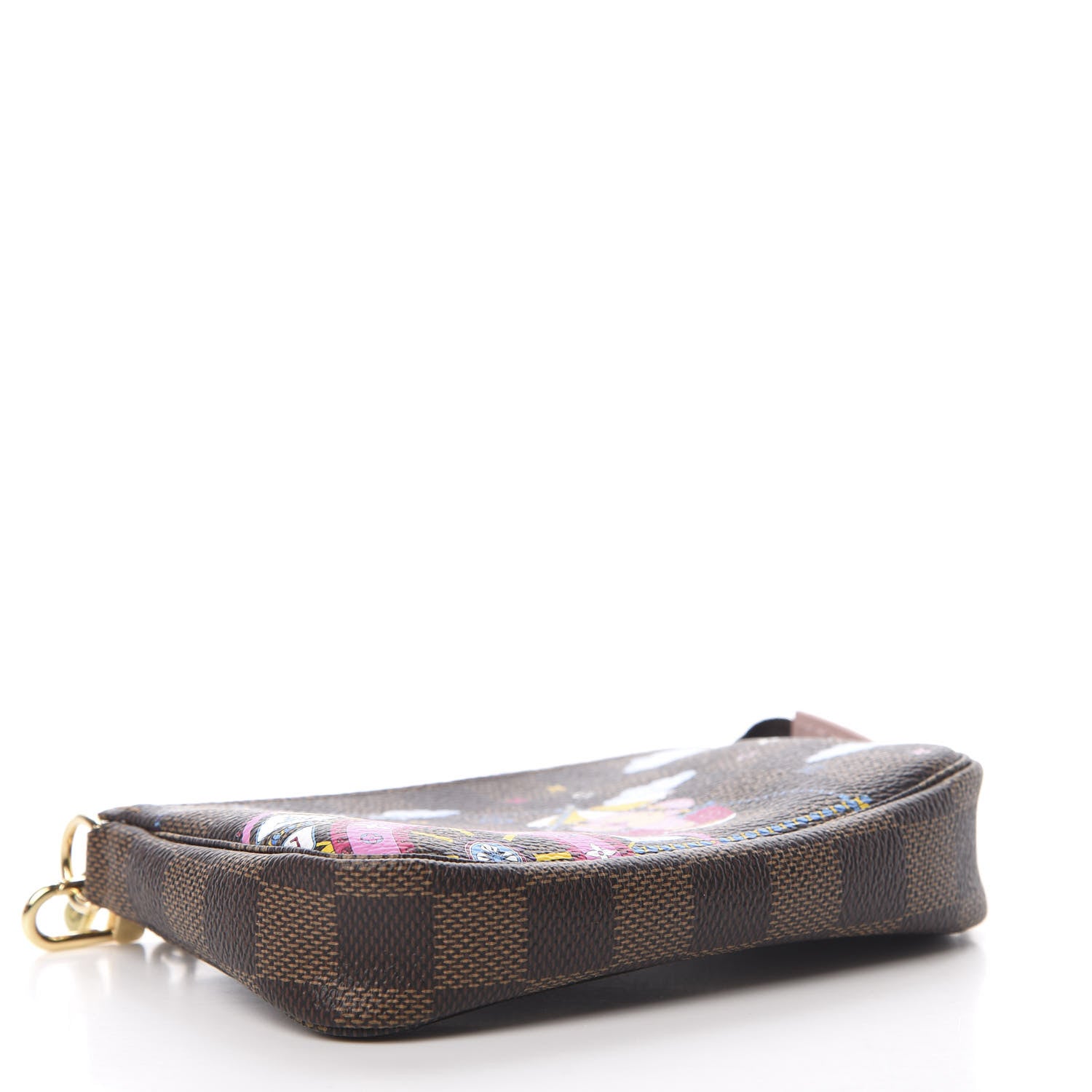 Louis Vuitton Damier Ebene 2020 Christmas Animation Big Wheel Mini Pochette Accessories Rose Ballerine 3 of 7