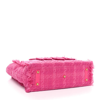 Chanel Wool Tweed Medium Zipped Shopping Tote Pink 4 of 10
