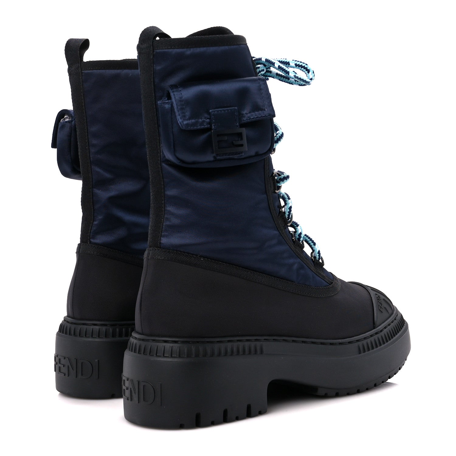 Fendi Nylon Baguette Domino 50mm Biker Boots 36 Eddie Black 4 of 10