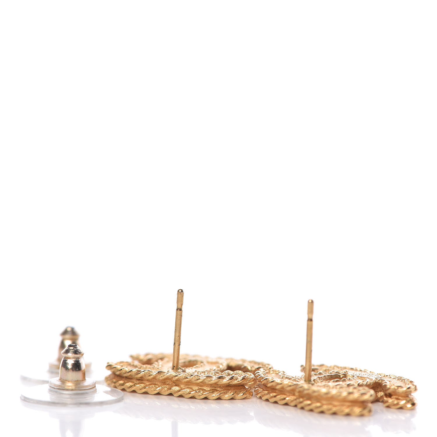 Chanel CC Chain Earrings Matte Gold 3 of 4