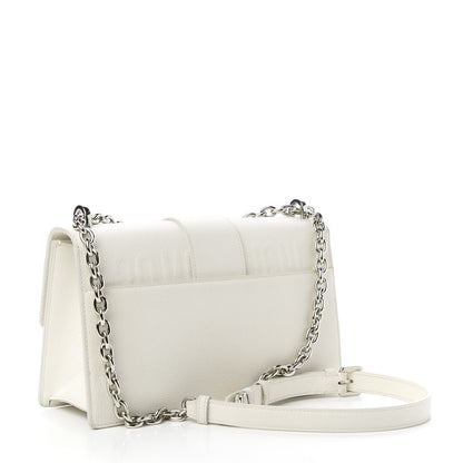 Christian Dior Grained Calfskin 30 Montaigne Chain Flap Bag White 3 of 10