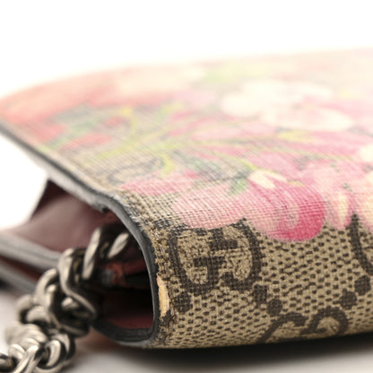 Gucci GG Supreme Monogram Blooms Chain Wallet Beige Multicolor Dry Rose 11 of 13